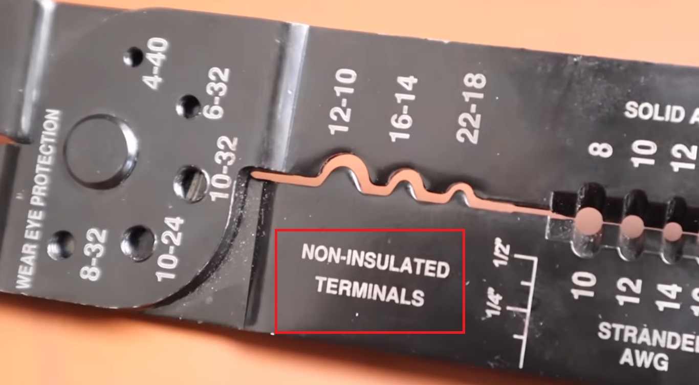 Crimping noninsulated ring terminals