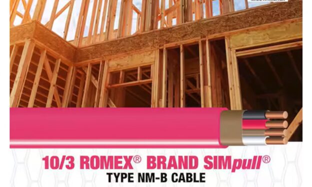 Pink Romex 10-3 cable