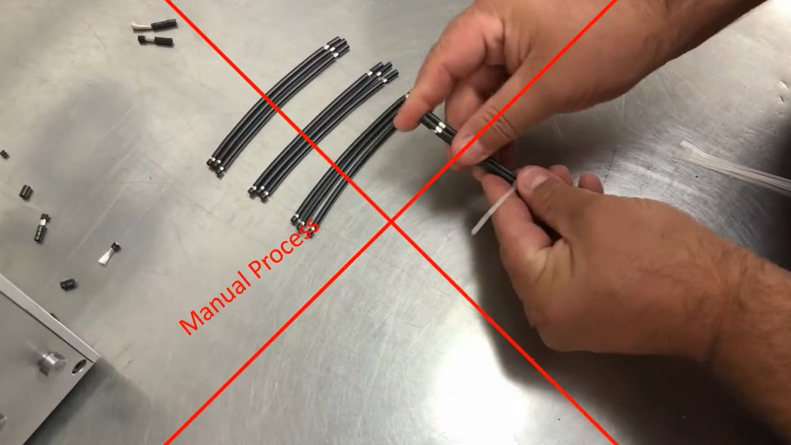 manually tie wrapping hook up wire